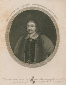 Sir Christopher Packe, burmistrz Londynu, 1655 r autorstwa English School