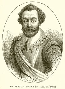 Sir Francis Drake (ur. 1545, ur. 1596) autorstwa English School