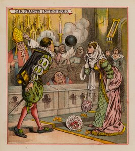 Sir Francis Drake i jego gobliny (kolor lito) autorstwa English School