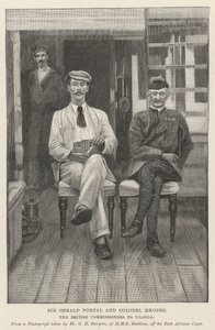 Sir Gerald Portal i pułkownik Rhodes, brytyjscy komisarze do Ugandy (grafika) autorstwa English School
