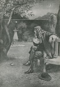 Sir Isaac Newton widzi spadające jabłko autorstwa English School
