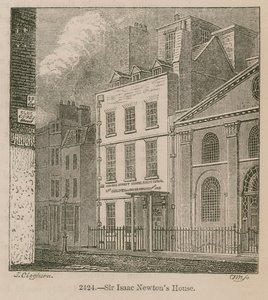Sir Isaac Newtons House, St Martins Street, Leicester Square Londyn autorstwa English School