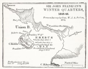 Sir John Franklins Winter Quarters, 1845-1846 z ankiety przeprowadzonej przez Com. W.J.S. Pullen 1854, wyd. 1854 autorstwa English School