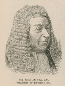 Sir John de Gex, skarbnik Lincolns Inn autorstwa English School