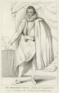 Sir Robert Cecil, hrabia Salisbury (grafika) autorstwa English School