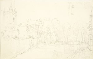 Szkic do College Green (ołówek na papierze) autorstwa English School