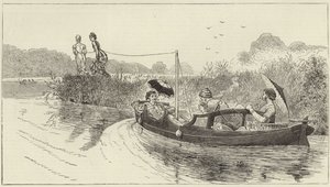 Szkice ze startu pary w Henley Regatta autorstwa English School