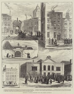 Szkice w Dublinie związane ze spiskiem morderstwa (rycina) autorstwa English School