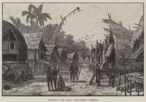 Szkice w Nowej Gwinei, Native Street w Kerepunu (grafika) autorstwa English School