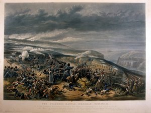 Żołnierze w bitwie pod Inkermanem podczas wojny krymskiej, 5 listopada 1854, 1855 autorstwa English School