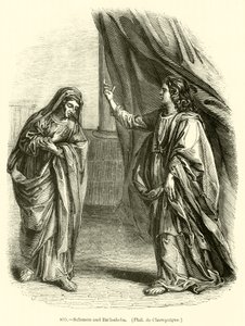 Salomon i Łaźnia-Szeba, Philippe de Champaigne (rycina) autorstwa English School