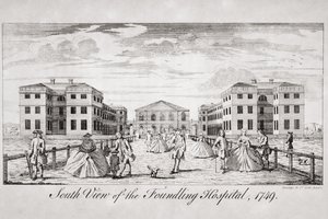 Południowy widok szpitala Foundling, Londyn, 1749 autorstwa English School
