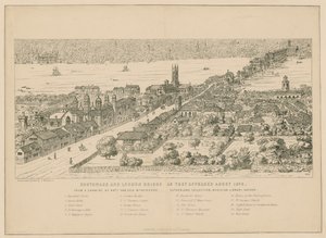 Southwark i London Bridge, gdy pojawiły się około 1546 autorstwa English School