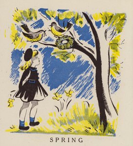 Wiosna (kolorowa litografia) autorstwa English School