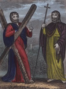 St Andrew, St Philip (kolorowy grawerunek) autorstwa English School