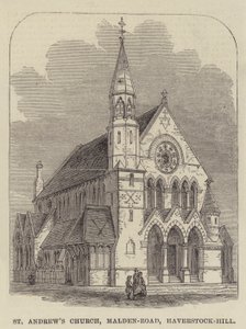 Kościół św. Andrzeja, Malden-Road, Haverstock-Hill (grafika) autorstwa English School