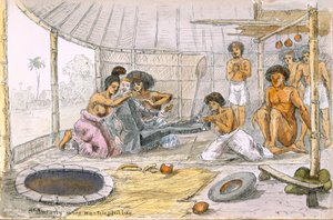 Św. Antoni nigdy nie był kuszony jak…, z „Pielgrzymki ye Revnd”. Simpleheart, Przygody naiwnego misjonarza na morzach południowych, ok. 1880 (pióro i toaleta na papierze) autorstwa English School