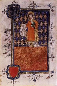 Św. Barnaba, z księgi godzin, ok. 1400-40 (welum) autorstwa English School