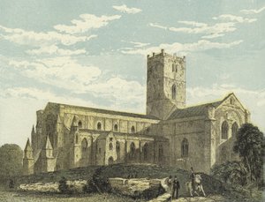 Katedra St Davids, widok na południowy zachód autorstwa English School