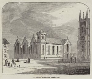 Szkoły św. Jerzego, Sheffield (grawerowanie) autorstwa English School