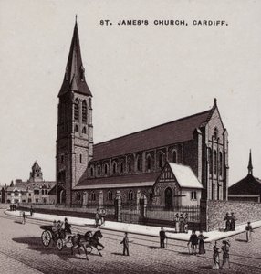 Kościół św Jakuba, Cardiff (lito) autorstwa English School