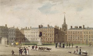Plac św. Jakuba, 1812 (kolorowa akwatinta) autorstwa English School