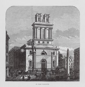 St Mary Woolnoth (litografia) autorstwa English School