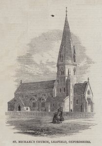 Kościół św. Michała, Leafield, Oxfordshire (grawerowanie) autorstwa English School