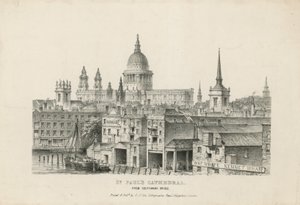 Katedra św. Pawła z mostu Southwark autorstwa English School