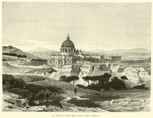St Peters, z Villa Doria Pamfili autorstwa English School