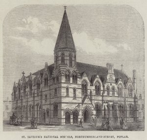 Narodowe Szkoły Świętego Zbawiciela, Northumberland-Street, Topola (grawerowanie) autorstwa English School