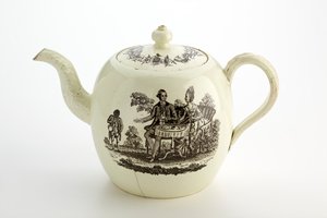 Staffordshire Wedgwood czajniczek, c.1775-85 (kremware) autorstwa English School