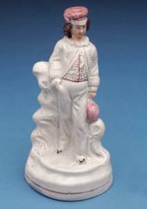 Figurka Staffordshire chłopca ze szkoły rugby, ok. 1860 (ceramika) autorstwa English School