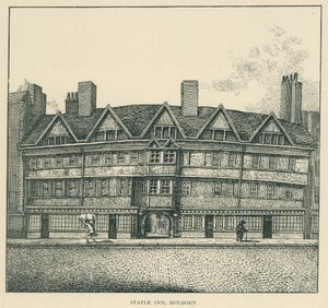 Staple Inn, Holborn (litografia) autorstwa English School