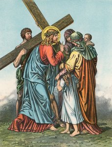 Stacja VIII Chrystus pociesza niewiasty jerozolimskie, które płakały nad nim