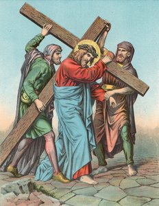 Stacja V Chrystus w asyście Szymona Cyrenejczyka do dźwigania krzyża