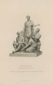 Statua przedstawiająca Inżynierię, która zdobi Pomnik Alberta autorstwa English School