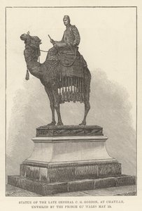 Pomnik zmarłego generała C G Gordona w Chatham, odsłonięty przez księcia Walii autorstwa English School
