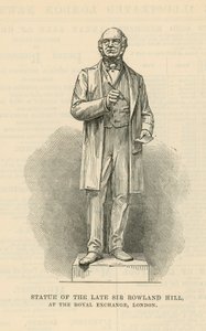 Posąg zmarłego Sir Rowlanda Hilla autorstwa English School