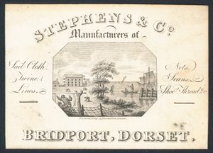 Stephens & Co, producenci płócien żaglowych, siatek, sznurka, linek i nici do butów, karta handlowa autorstwa English School