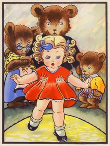 "Zatrzymaj ją!" (kolorowa litografia) autorstwa English School