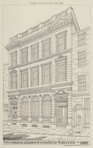 Stourbridge i Kidderminster Bank, Worcester (grawerowanie) autorstwa English School