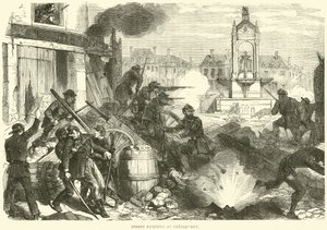 Walki uliczne w Chateaudun, październik 1870 autorstwa English School