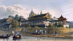 Letni Pałac Cesarza, naprzeciwko miasta Tien-Sing, 1817 autorstwa English School