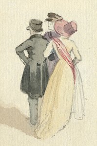 Trzy postacie, ok. 1825 (wc na papierze) autorstwa English School