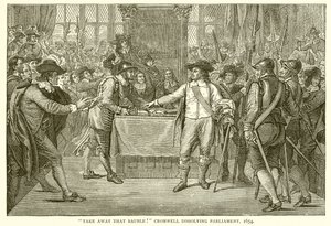 Zabierz tę bombkę! Cromwell rozwiązujący parlament, 1654 autorstwa English School