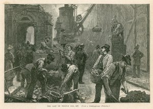 Temple Bar, Londyn, Rozbiórka, 1877 autorstwa English School