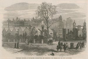 Tymczasowy budynek na New Square, Lincolns Inn, do wystawiania projektów nowych sądów autorstwa English School