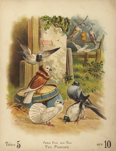 Dziesięć gołębi (chromolitho) autorstwa English School