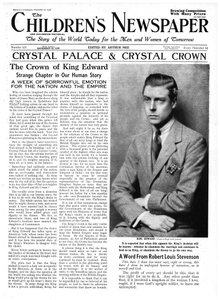 Kryzys abdykacyjny, pierwsza strona „Gazety Dziecięcej”, grudzień 1936 (druk gazetowy)